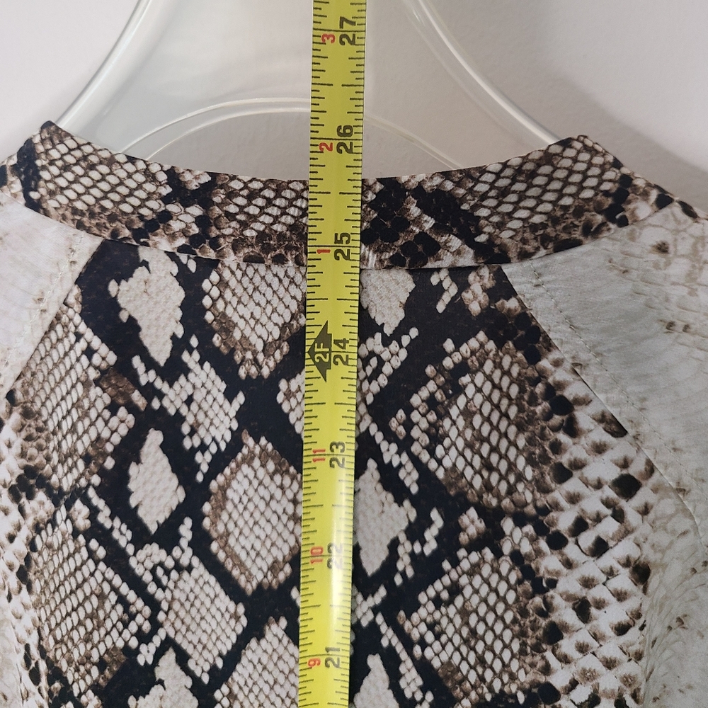 Joie Talin Brown & Cream Snakeskin Print Chiffon Blouse Sz M - Picture 12 of 16